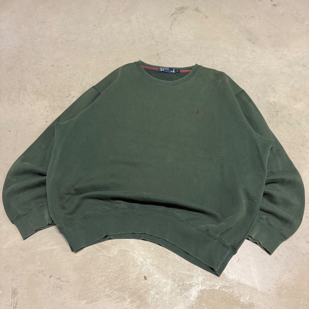 Vintage 90s Green Polo Crewneck Sweatshirt